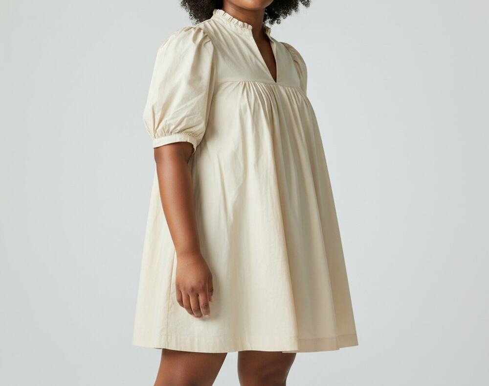 Sugarlips Babydoll Dress Plus Size V-Neck Cotton